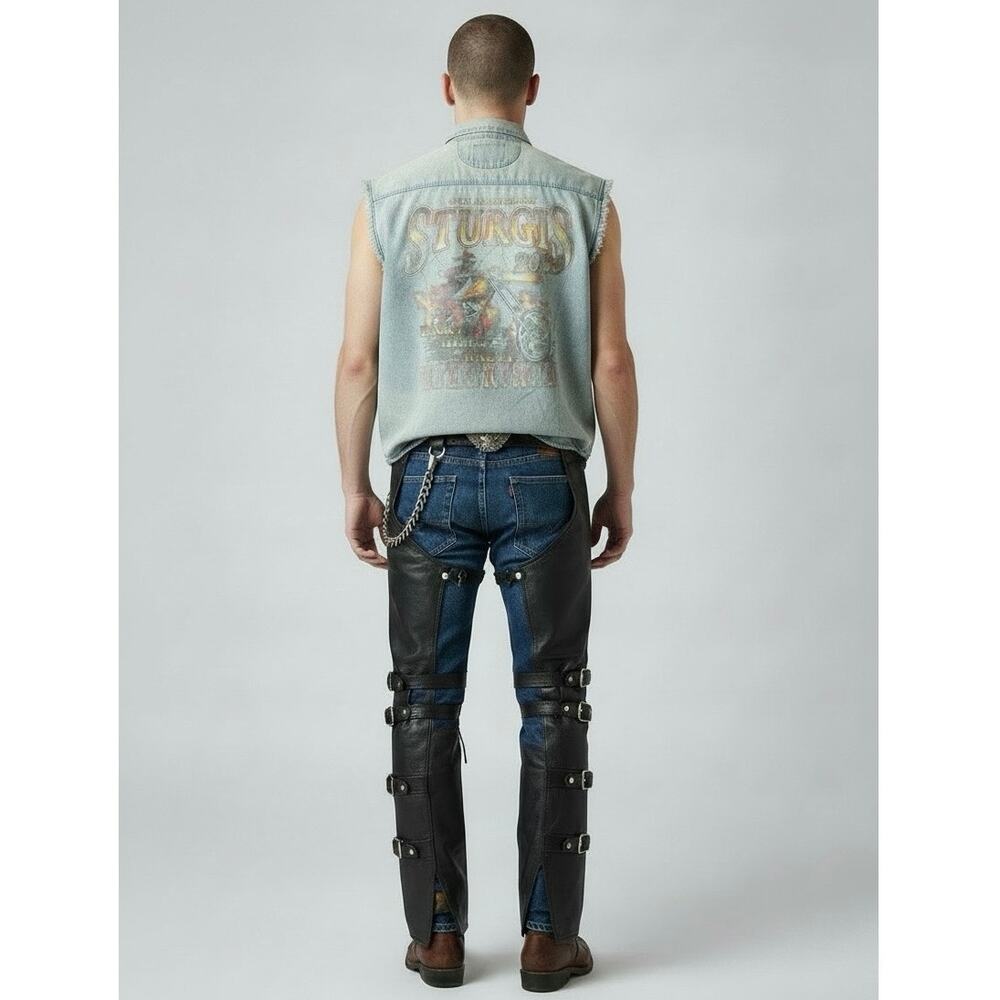 Bikercore V Twin Motorcycle Apparel Sturgis 69th Anniversary 2009 Denim Shirt 2X